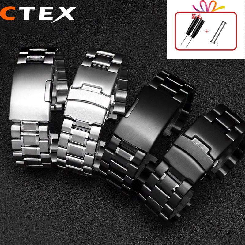 Браслет из нержавеющей стали для мужских часов TIMEX T2N720 T2N721 TW2R55500 T2N721 ремешок 24*16мм крепление серебристый черный браслет