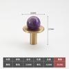 Nordic Crystal Knob Natural Stone + Brass Furniture Handle Cabinet Door Knobs Shoe Cabinet Drawer Decorate Small Round Knobs