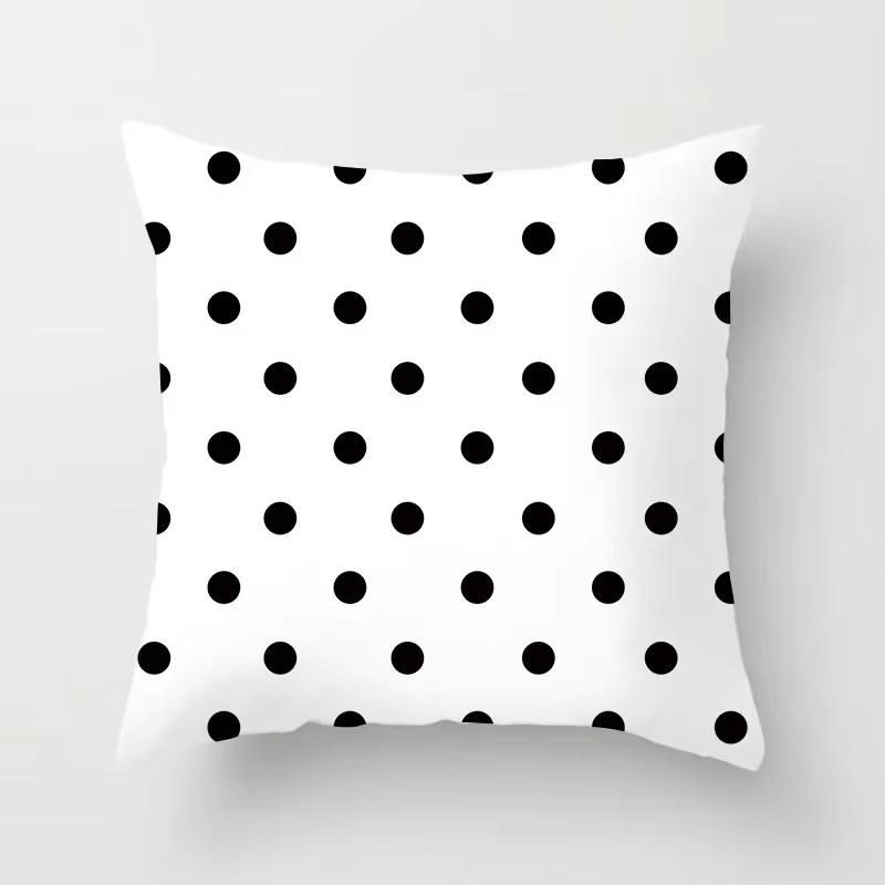 Double Sided Black White Geometric Pillowcase Polyester Striped Cushion Cover for Sofa Living Room and Modern Home Decor