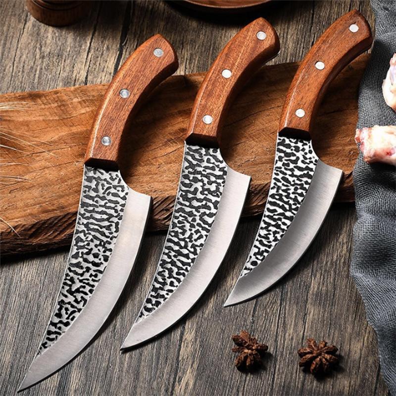 5 "6" 7 "Кованый нож шеф-повара Кухонные ножи из нержавеющей стали для мяса Кливер Рыба Овощерезка с крышкой ножа