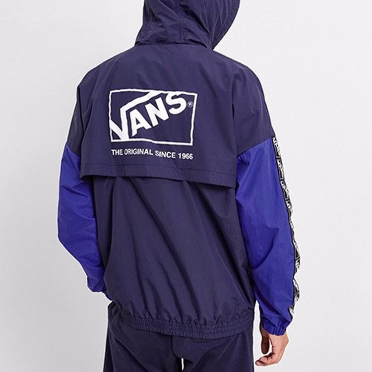 Vans Sport Logo Hooded Jacket Men Jackets Blue Purple VN0A4MLA4NH
