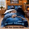 Erling Haaland Pattern Bedding 3Pcs Set Custom Name, Bed Sheet And Pillowcases For Home Bedroom