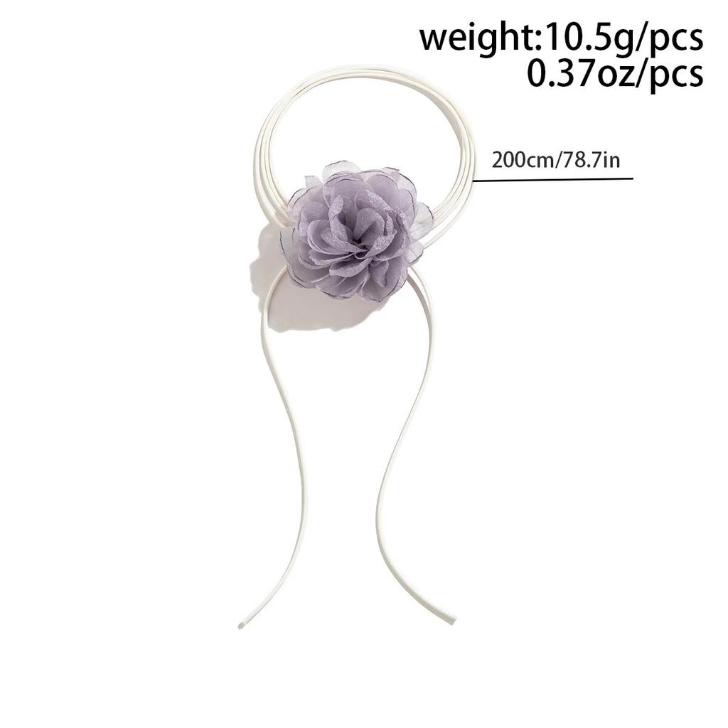 Exaggerated Elegant Big Rose Flower Clavicle Chain Necklace for Women Kpop Sexy Romantic Adjustable Rope Choker Y2K Accessories