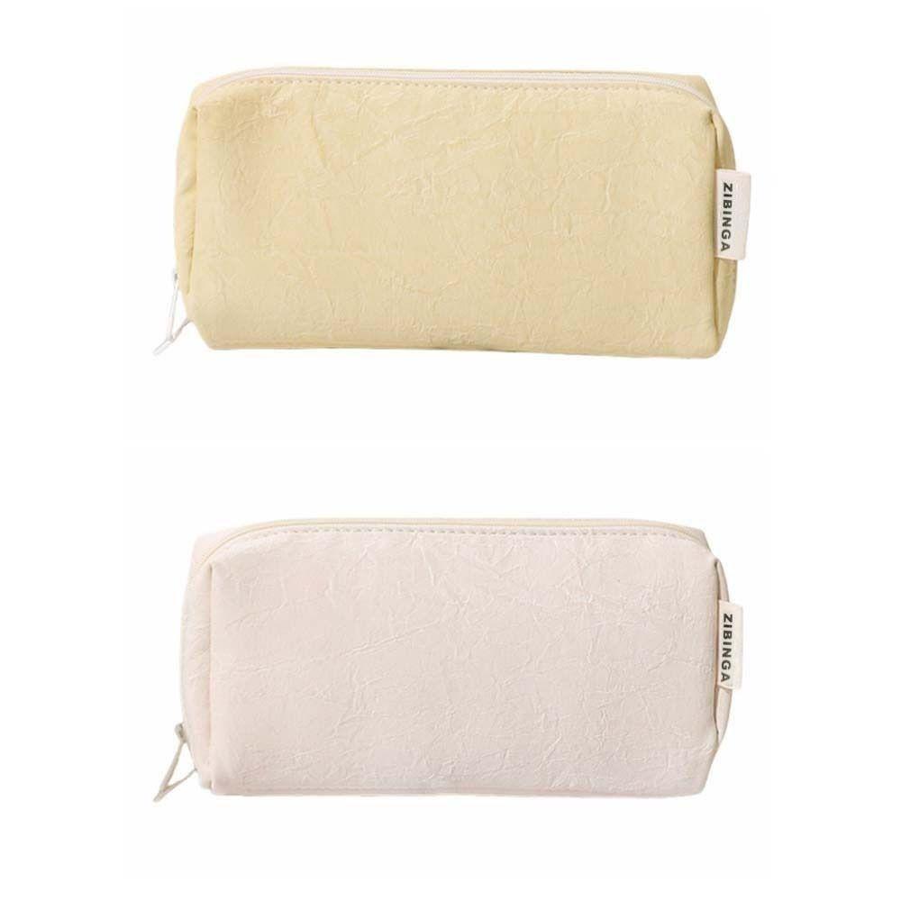Desktop Storage Big Pencil Bag Cream White Yellow INS Pencil Pouch School Supplies