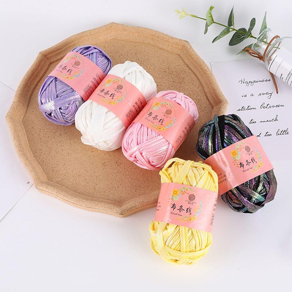100g Shiny Crochet Yarn Imitation Leather DIY Hand Knitting Universal Yarn Ball For Cushion