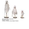3Pcs Wooden Halloween Ghost Ornaments Rustic Shelf Sitters with Fabric Ghost Figures Farmhouse Tiered Tray Mantel Decorations