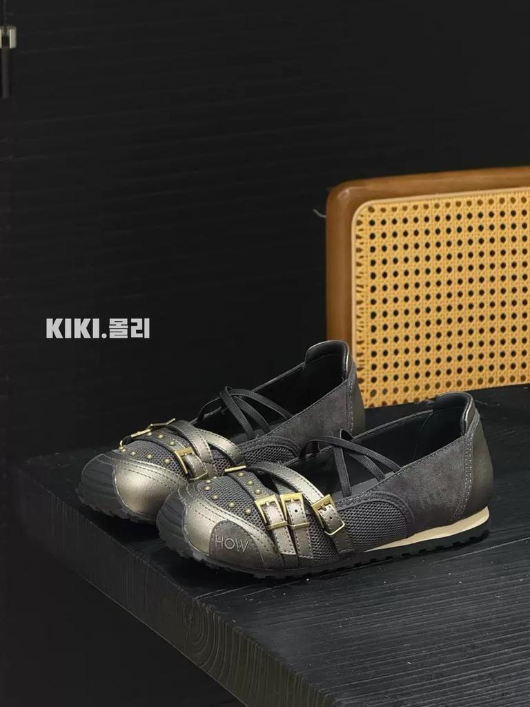 Женские балетки новая кожа ретро одинарная обувь внутренняя высота увеличение заклепка мелкий вырез Мэри Джейн обувь