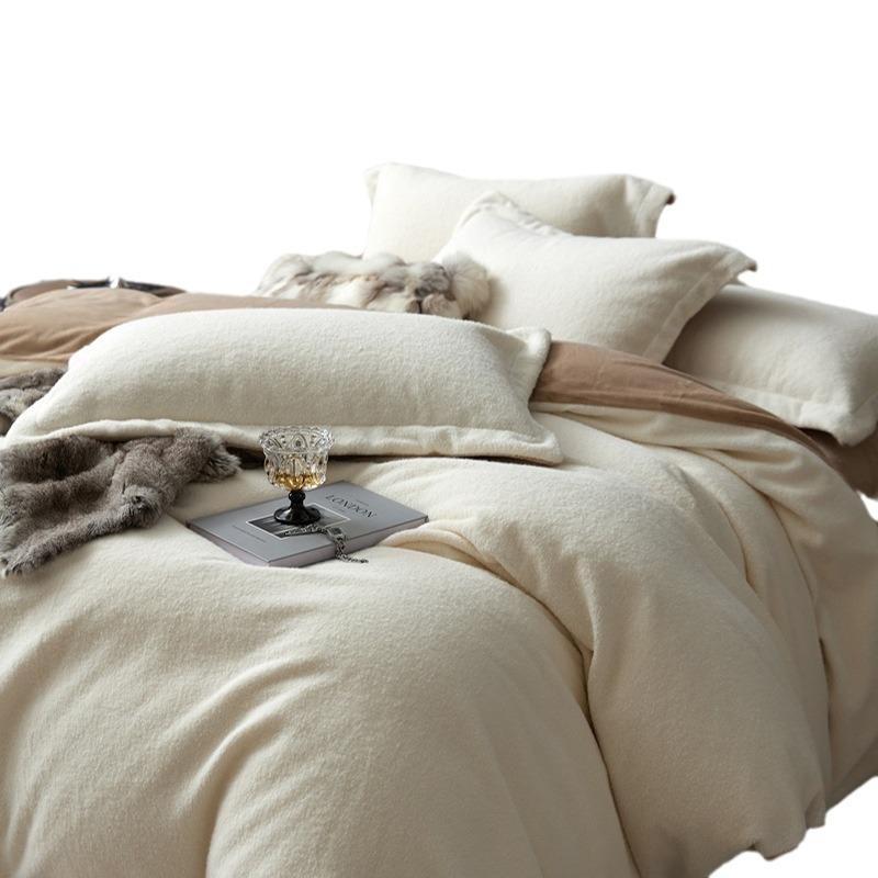 High-Grade Gorgeous A Version 350G Dolly Cashmere B Version 230G Thermal Oxygen Fleece Four-Piece Set Thickened Milk Fleece Sheets
