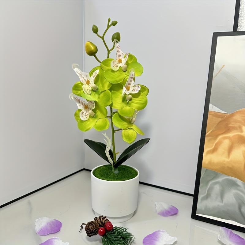 Орхидея Искусственные Орхидеи Цветы с Вазой Белое Растение Шелк Искусственные Орхидеи Искусственные Цветочные Композиции для Украшения Дома