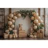 Boho Pampas Teddy Bear Photography Background Balloons Arch Tent Decor Cake Smash Baby 1st Birthday Indoor Photocall Backdrops