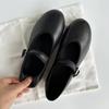 Sheepskin Version~ Leather Round Head Flat-soled Ballet Shoes with One-word Buckle Mary Jane Women's Shoes Grandma Shoes Single Shoes