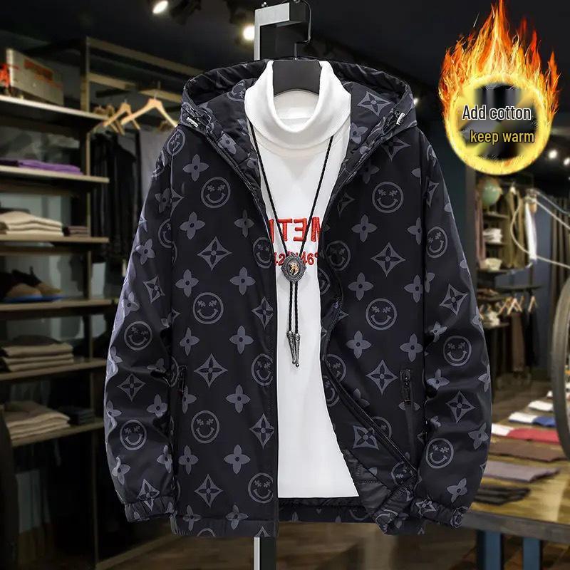 Европейская модная мужская клетчатая жаккардовая куртка с воротником-стойкой - Весенне-осенний повседневный топ в корейском стиле