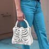 Gothic Skeleton Bag 3D Printed Ribcage Bone Handbag Anatomical Spooky Skeleton Purse for Halloween Dress-up Dark Aesthetic Accessory
