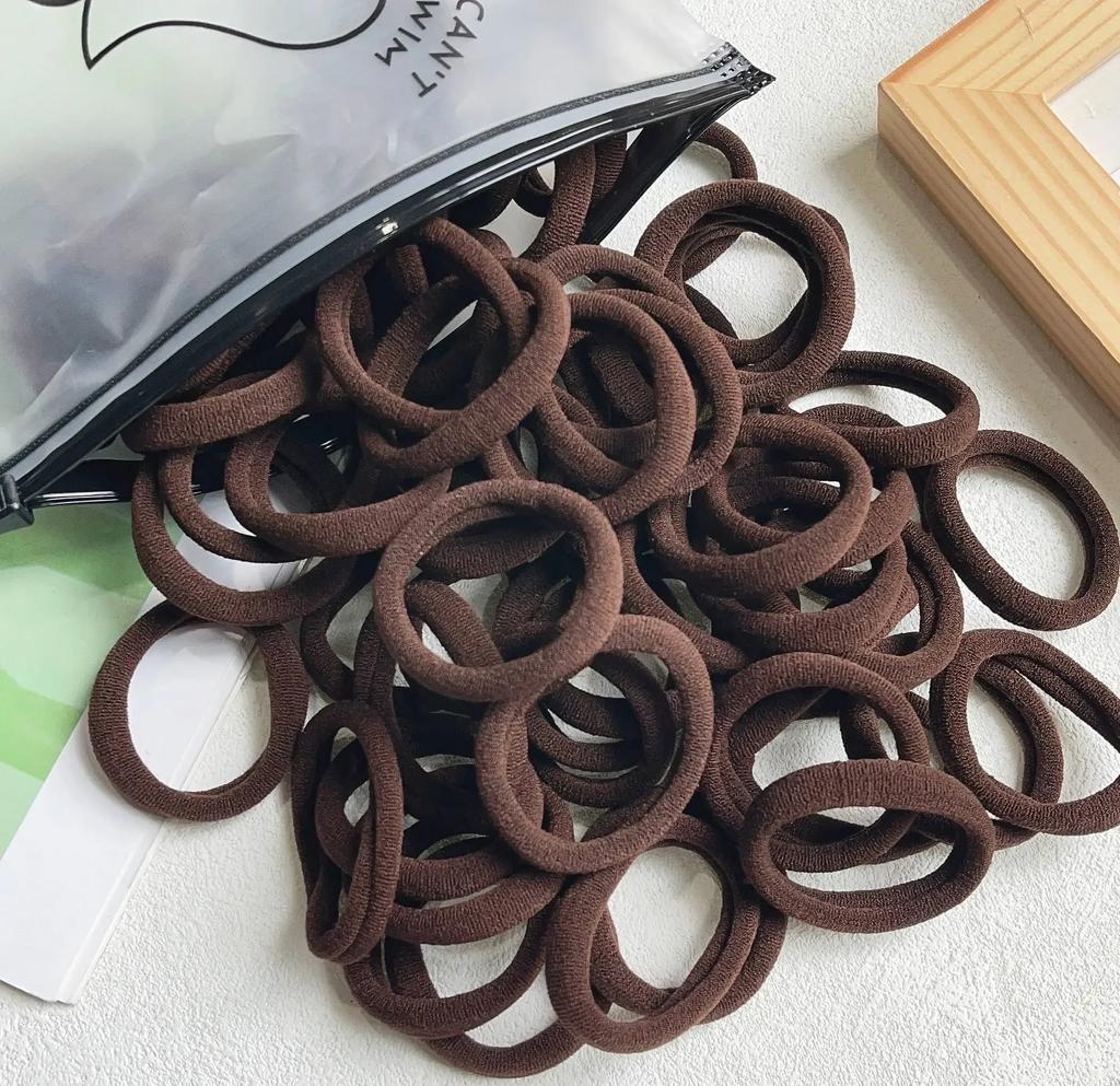 30/50/100PCS/Lot Girl Mix Colors Hair Bands Basic Hair Ties Elastic Headband Hair Scrunchies Women Accessories Ponytail Holder