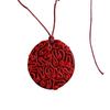 [R7921] - Red 'Cubism' Handmade Necklace - 38 Mm