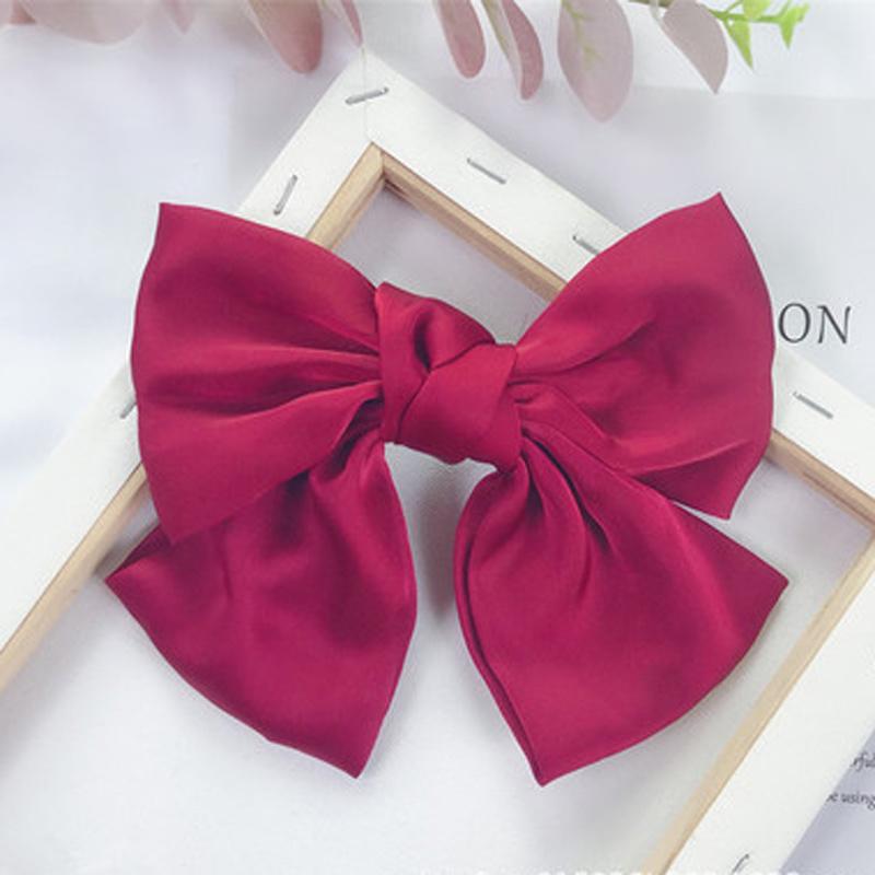 Scione модные ленты для волос с большим бантом, заколка для волос для женщин и девочек, атласная заколка, аксессуары для волос