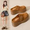 Thick Bottom Half Slippers Female Spring Baotou Slippers Female Belt Buckle Heightening Slippers Female Fashion Women Summer Breathable Shoes