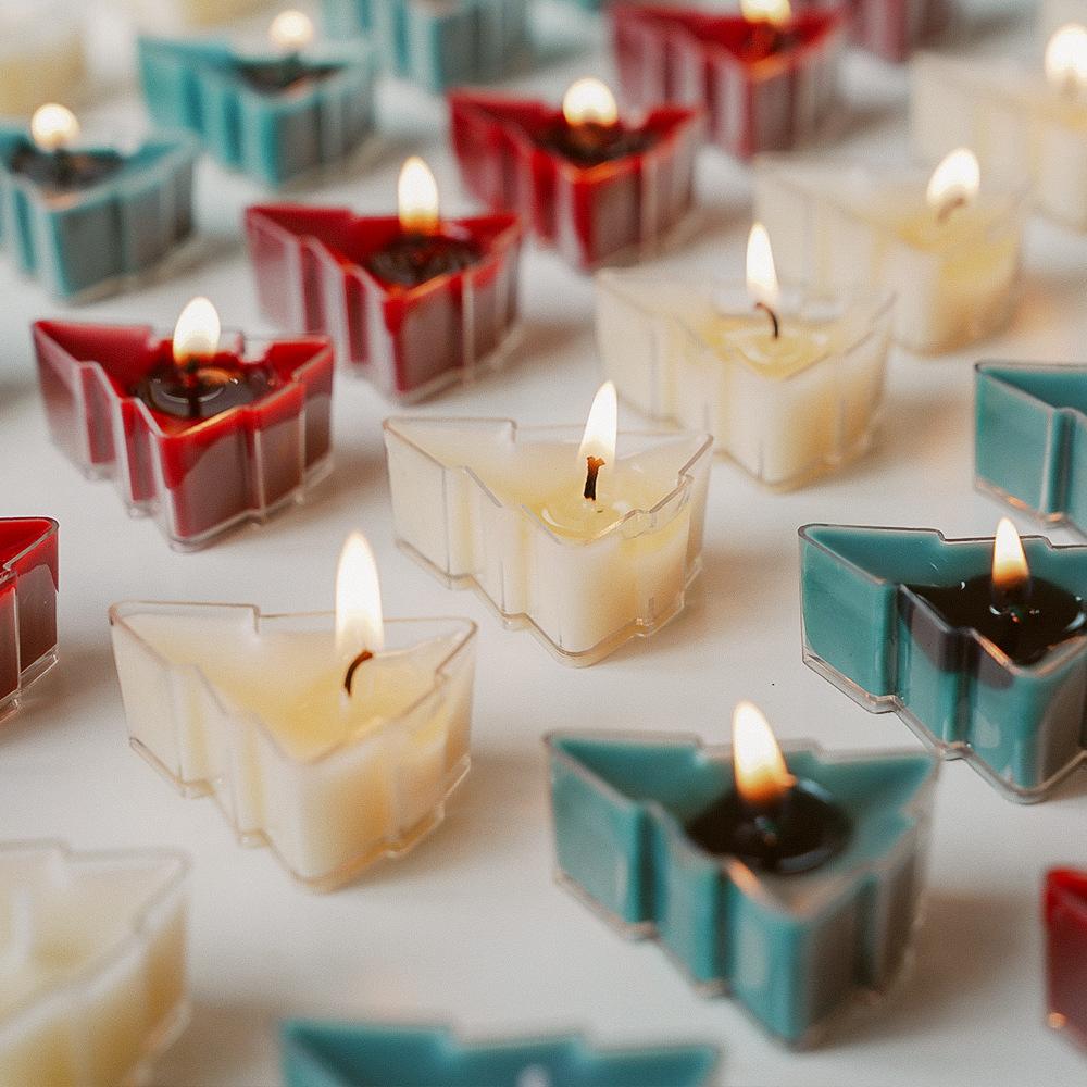 Christmas Tree Shaped Scented Aromatherapy Candle Soy Wax Long-Lasting Scented Decorative Candles Festive Home Party Decoration