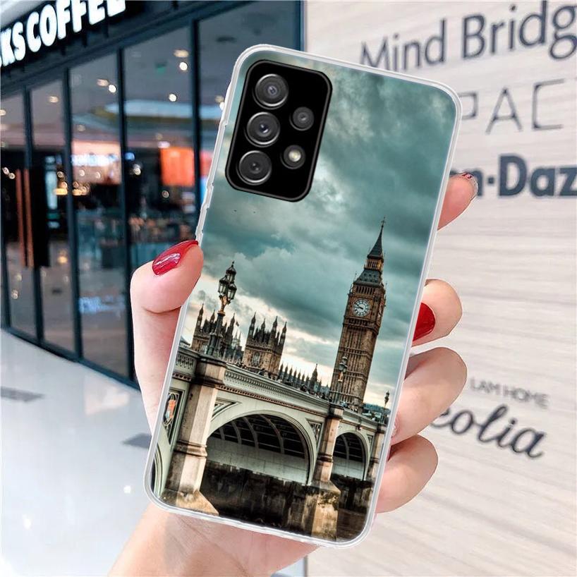 Распродажа London City Для Samsung Galaxy A15 A14 A13 A12 A55 A54 A53 A52 Чехол для телефона A32 A35 A34 A33 A25 A24 A23 A22 A04S A03S A02