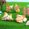 2Pcs Mini Fox Ornament Adorable Decorative Long Lasting Cute Mini Small Fennec Fox Figurine Statue Micro Landscape
