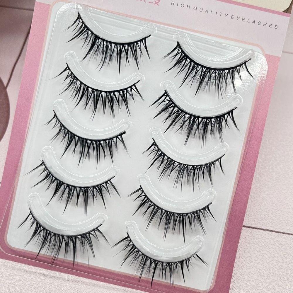 Japanese Cosplay Manga Anime Lashes Dramatic Wet Spiky Lashes Doll Strip Lashes  for Women
