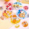 5Pcs Cartoon Round Pocket Fan Mini Hand Fan Portable Cute Folding Fan  Kids Gift