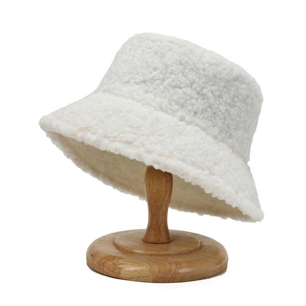Winter Faux Fur Fluffy Bucket Hats Women Outdoor Thick Warm Hat Soft Furry Fisherman Cap Girl Fashion Panama Sun Cap