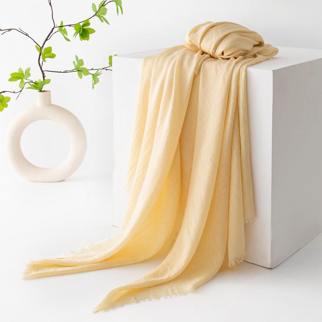 Spring Season, Pure Color, Simulated Silk, Long Strip Scarf, Fashionable, Suitable for Work, Sun Protection, Sheer Scarf, Shawl.