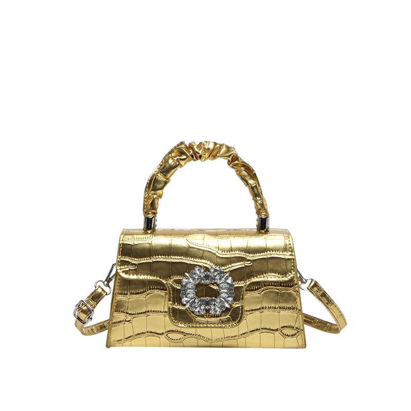 Stone Pattern Handbag Fashionable Small Square Bag Texture Pu Shoulder Bag Niche Versatile Messenger Bag