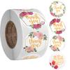 500pcs/roll Thank You Stickers Flower Pattern Party Wedding Decoration Gift Envelope Seal Labels Scrapbooking Stickers