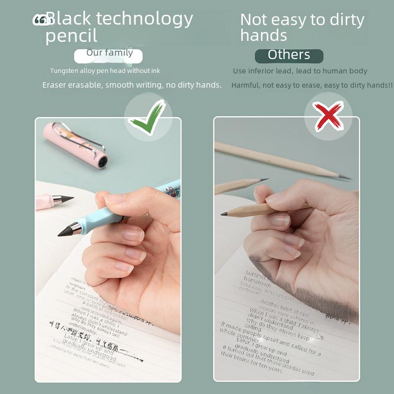 Вечные карандаши: Прочные сменные карандаши для постоянного письма и рисования без заточки, идеально подходят для учеников начальной школы и детей.