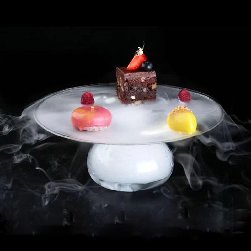 Креативная стеклянная посуда с сухим льдом НЛО, экологически чистая посуда для здорового приготовления пищи, посуда для роскошного отеля, салатница, полая посуда, тарелка для молекулярной еды