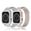 Роскошный металлический ремешок + чехол для Apple Watch Series 9 8 7 6 5 SE 4 38/40/41/42/44/45 мм браслет с бриллиантами и жемчугом для iWatch UItra 2