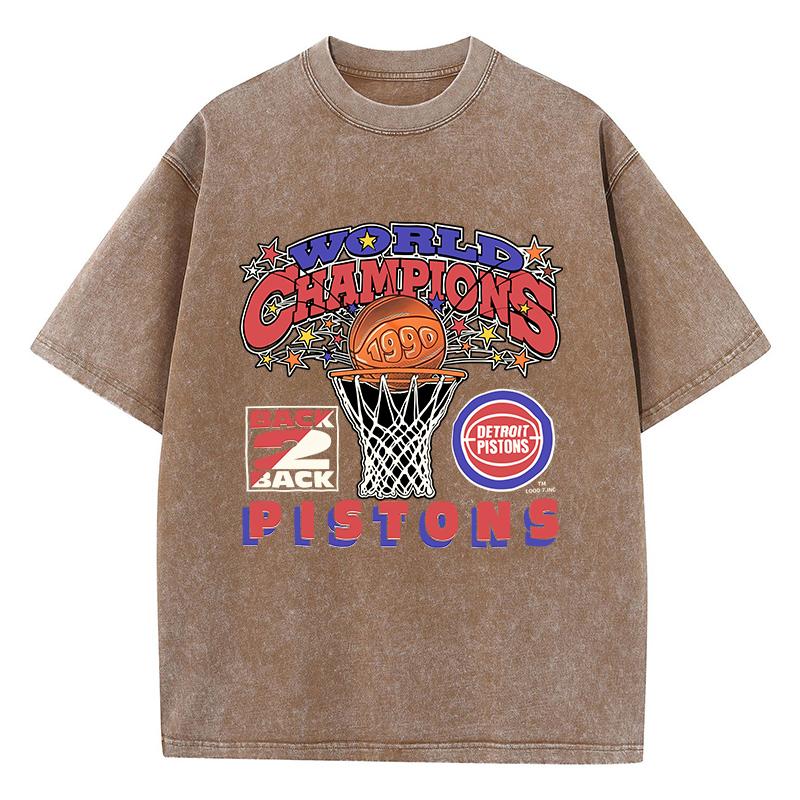 Винтажные женские футболки с кислотной стиркой, с принтами «Чемпионат мира», «Pistons», топы, хлопковые футболки оверсайз с круглым вырезом, одежда