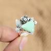 Распродажа ко Дню матери Кольцо-обещание в виде цветка из бразильского хризопраза и серебра 925 пробы