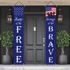 4th of July Porch Sign American Patriotic Door Decoration Christmas Door Porch Banner Hanging FlagBanner for Yard Indoor Outdoor