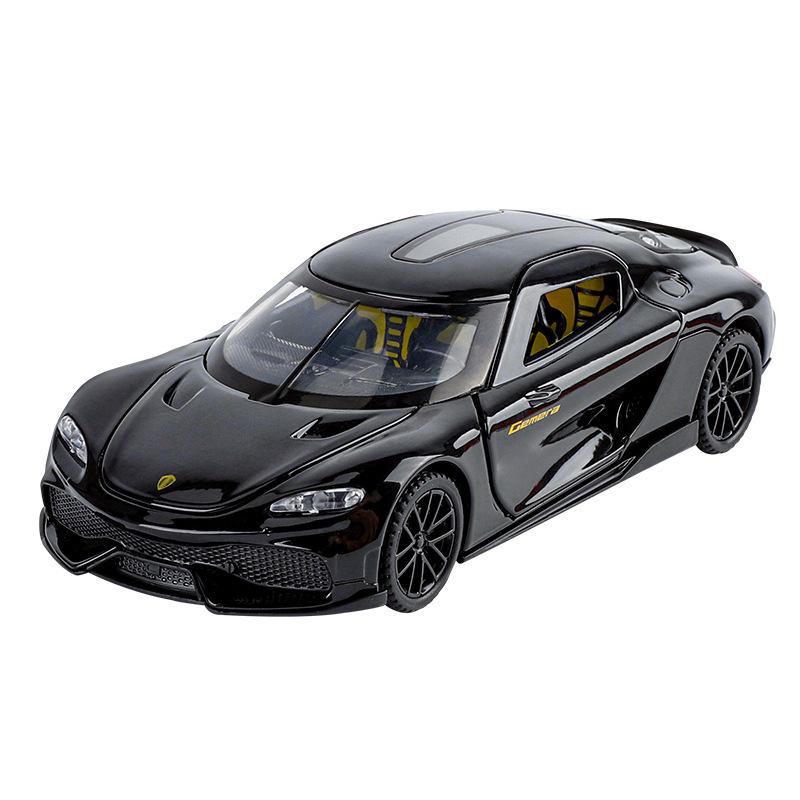 1/32 Koenigsegg Gemera GT Модель автомобиля из сплава, Имитирующий звук и свет Детская игрушечная машина для коллекционирования Подарки на день рождения для мальчиков