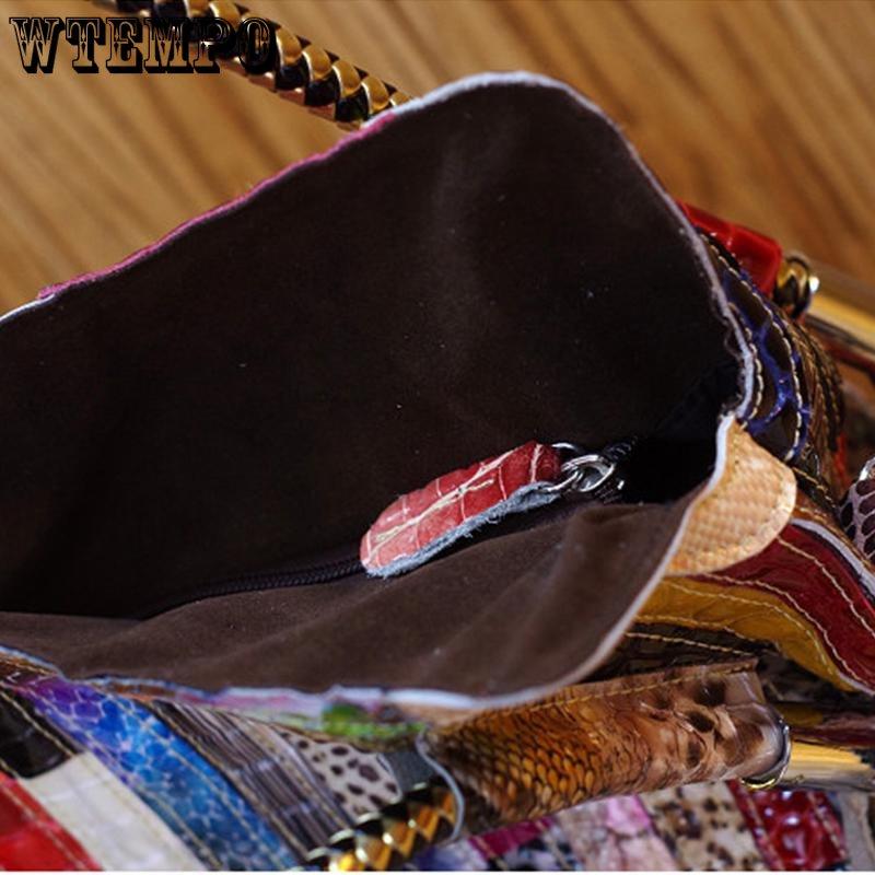 WTEMPO Высокое качество, сумки из натуральной кожи в стиле ретро, ​​модная змеевидная сумка, женские сумки на плечо большой вместимости, сумка-мессенджер