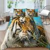 2023 New Style Animal 3D Printing Adults Bedclothes Comforter Duvet Cover Tiger Pattern Bedding Set Pillowcase King Size Double Size