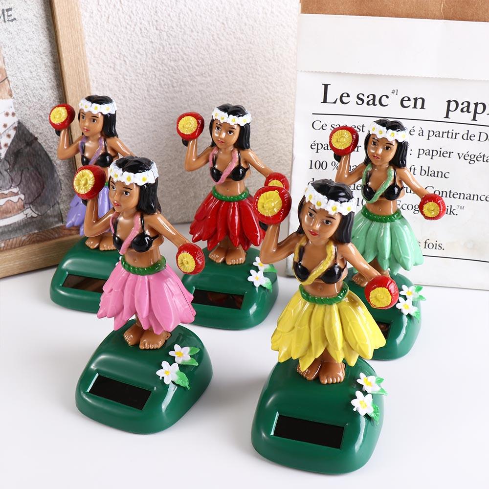 Toy Swinging Bobble Shaking Head Doll Dancing Hula Girl Solar Swinging Doll Swinging Hawaiian Girl