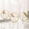 Nordic Luxury Butterfly Crystal Ball Ornaments Wrought Iron Creative Living Room Decorations Bookcase Home Geometric Decoration