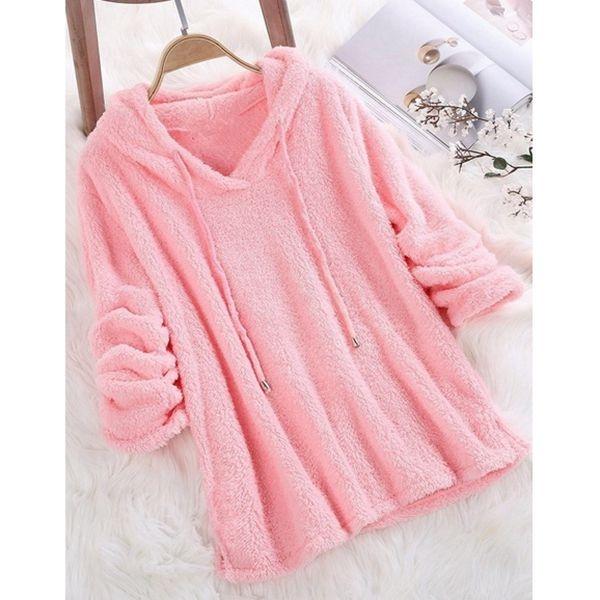 Women's Winter Plus Sizes Thickened Padded Short Pullover Tunic Cozy Casual Sweatshirt