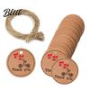Rustic Wedding Favor Tags 100Pcs Paper Thank You with String, Round Gift Tags, Pre-Punched Hole Hanging for Party Favors and DIY Packaging Birthday