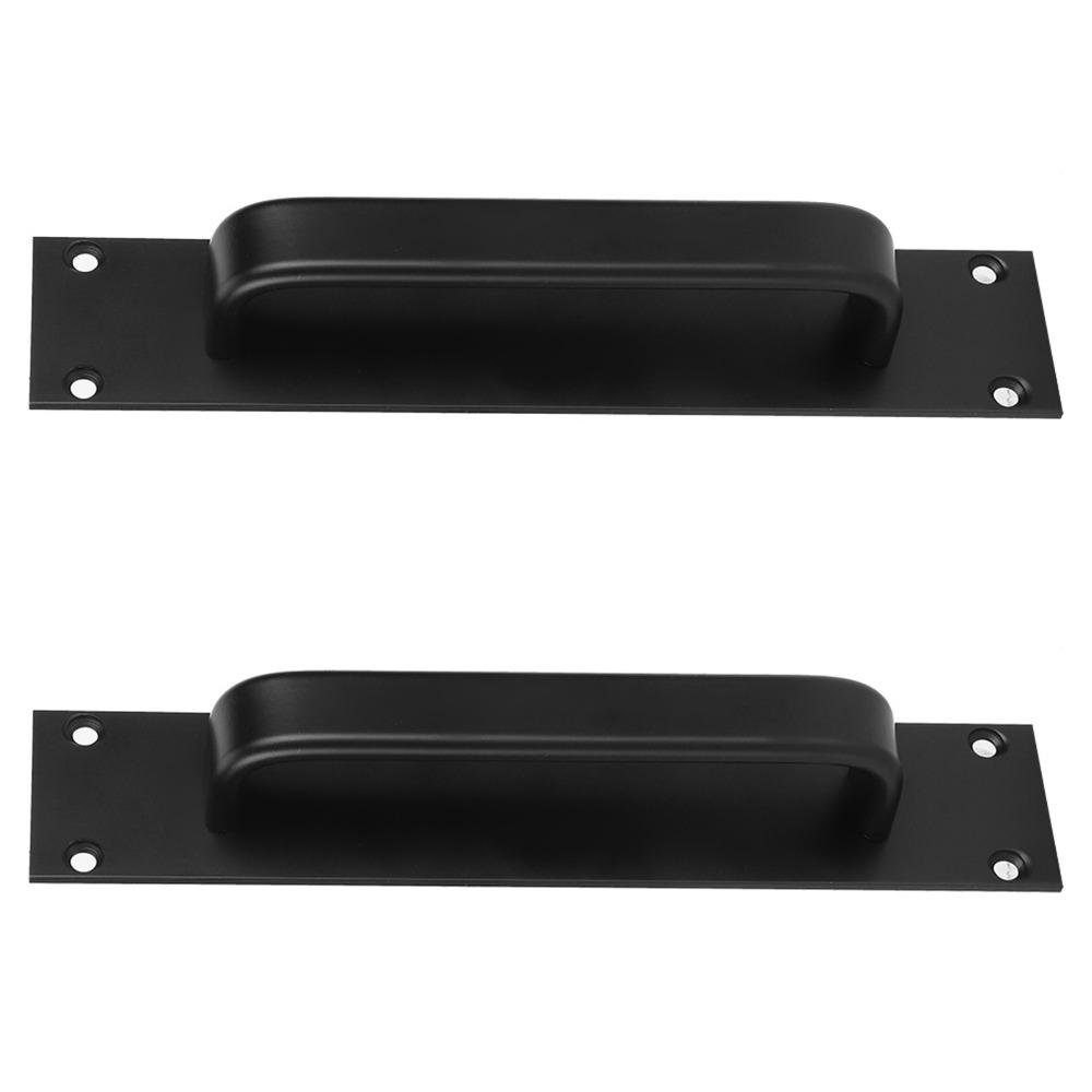 2 Pack Aluminum Alloy Door Pull Handle Black Barn Door Handles Sliding Door Handle Kitchen Cabinet
