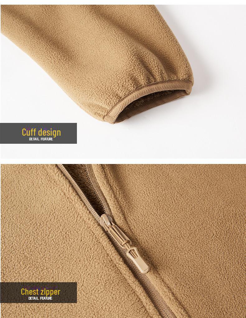 Мужская плюшевая флисовая куртка с капюшоном - Теплый кардиган на молнии для осени и зимы
