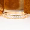 Luxury Double Row Zircon Ring 2 Colors Available Beaded Edge Band Women Daily