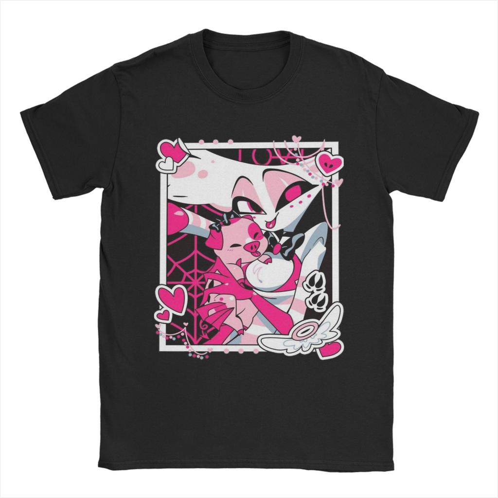 Футболка Hazbins Hotels Huskerdust на День святого Валентина Мужская Женская Юмористическая 100% Хлопковая Футболка с Круглым Вырезом и Коротким Рукавом Оригинальные Топы