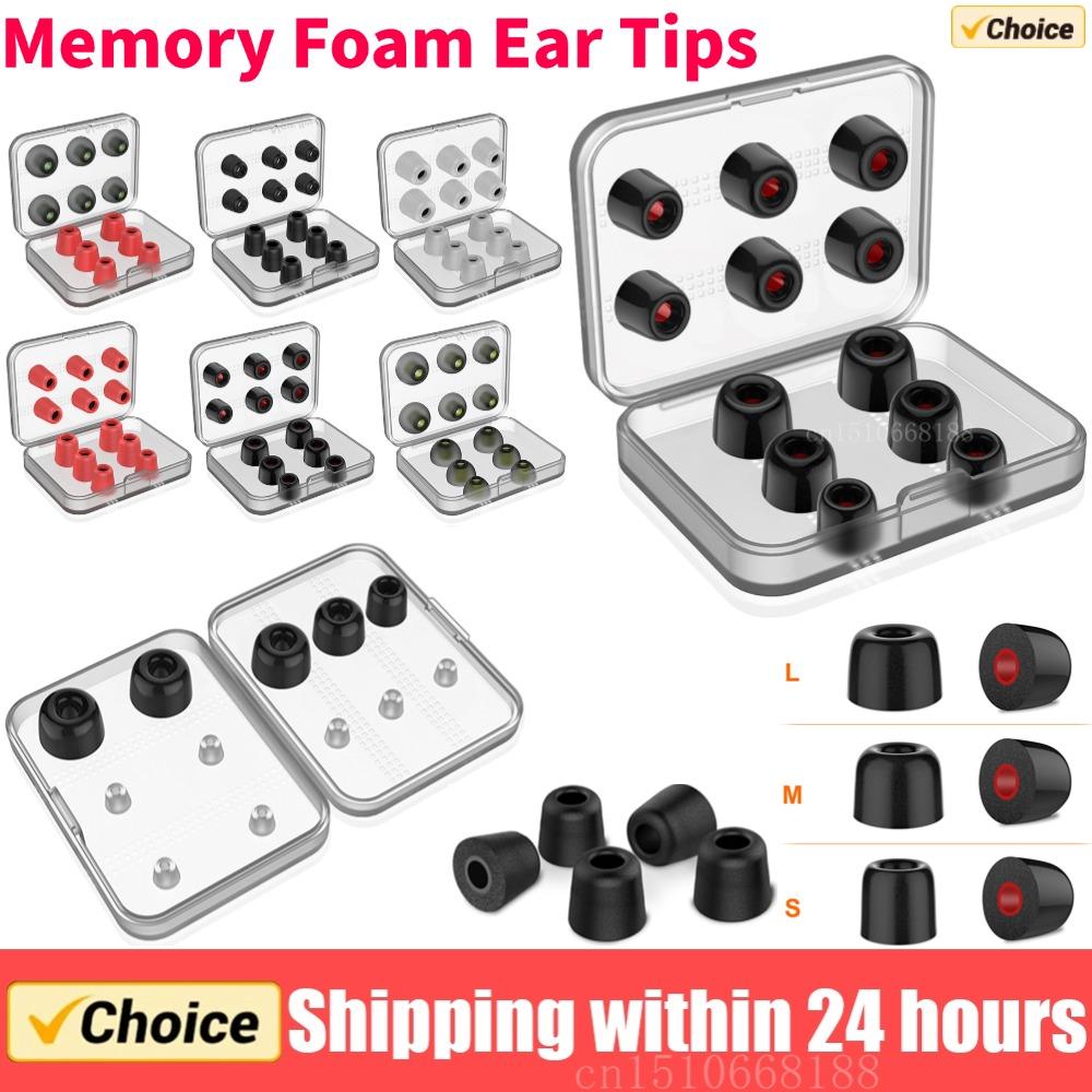 Replacement Memory Foam Ear Tips Noise Isolating Ear Buds Pads Cushion Earphone Earplugs for In-Ear Earbuds Headphone Accessory