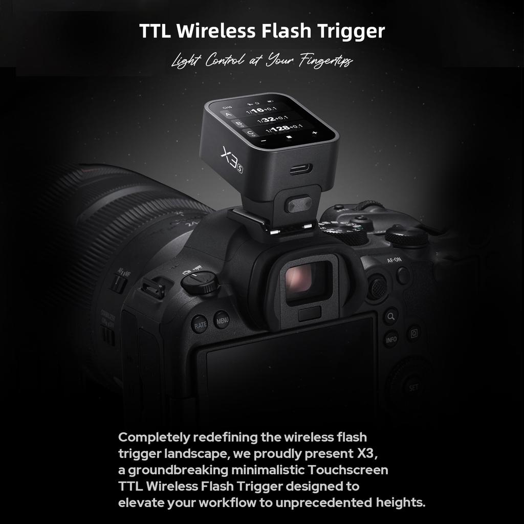 GODOX X3S 2.4G Wireless Flash Trigger Transmitter TTL Autoflash with Large OLED Touchscreen