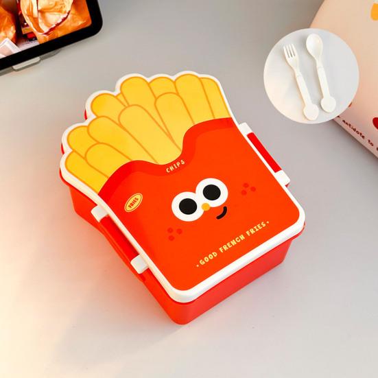 Ланч-бокс в форме гамбургера и чипсов, безопасный для пищевых продуктов, герметичный, не протекающий контейнер для еды, офисный ланч, ланч-бокс для сохранения свежести